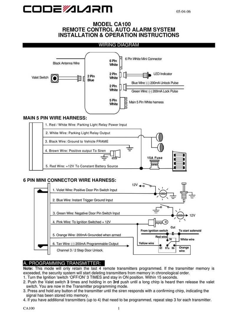 Code Alarm CA100 User manual
