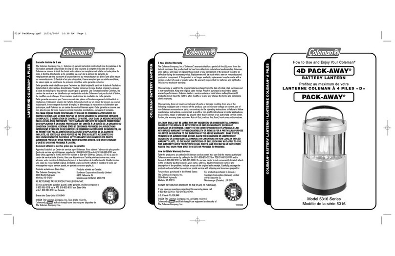 Coleman 5316 Series owner's manual