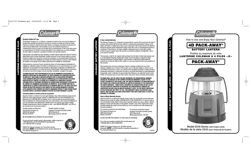 Coleman 5318 Series owner's manual