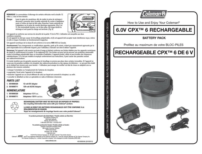 Coleman CPX 6 user manual