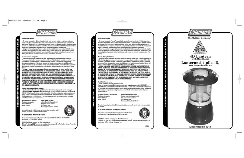 Coleman 4344 user manual