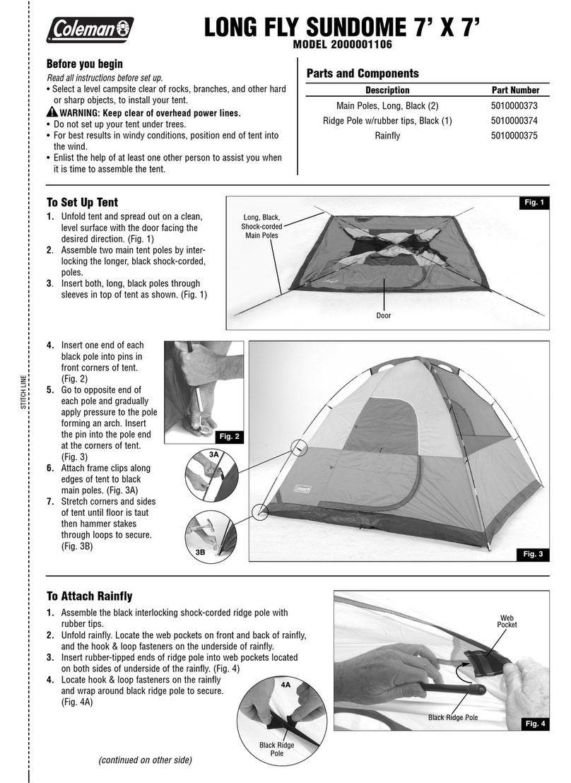 Coleman LONG FLY SUNDOME 2000001106 User manual
