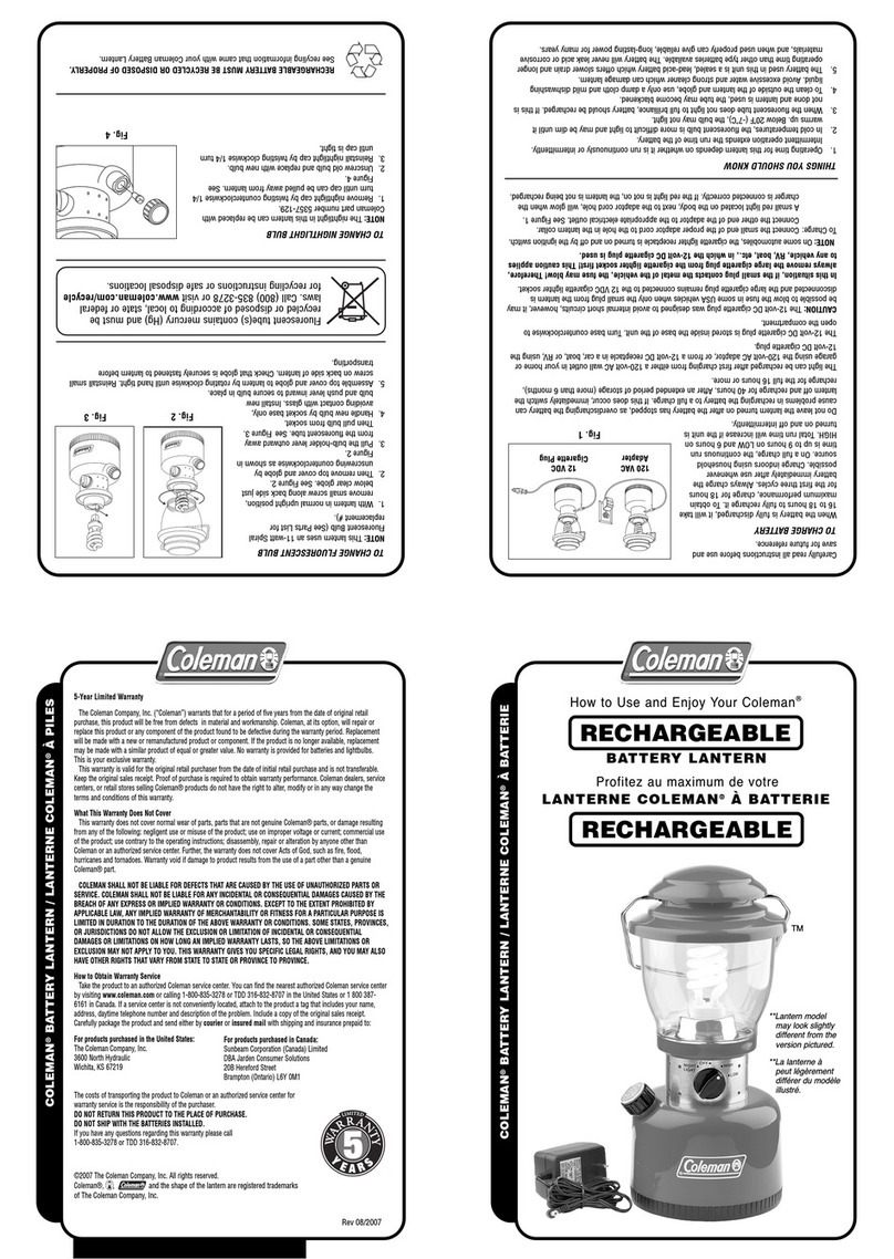 Coleman 2000000850 Operating instructions