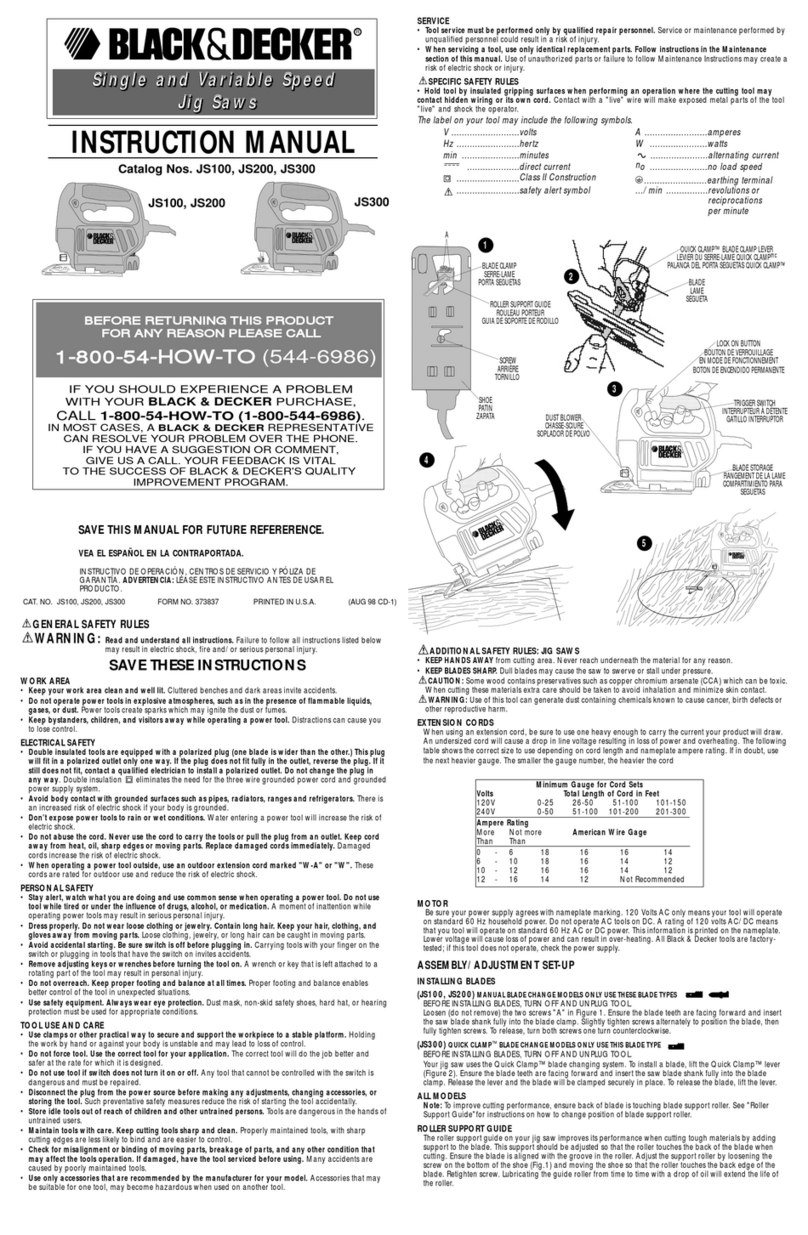 Black & Decker JS100 User manual