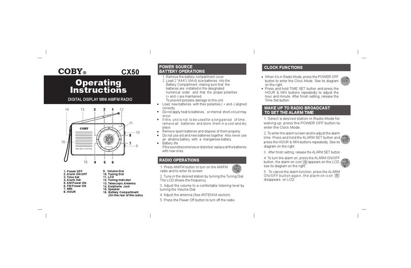 Coby CX-50 - Portable Radio User manual
