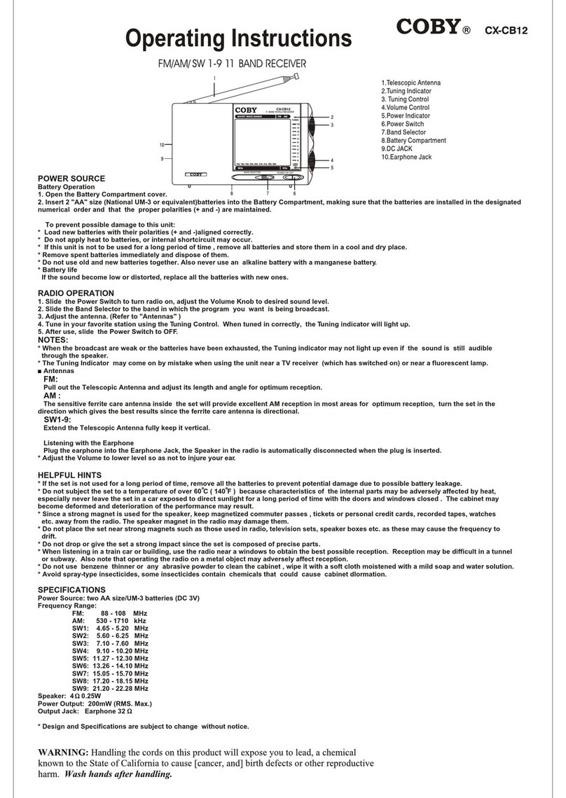 Coby CX-CB12 operating instructions