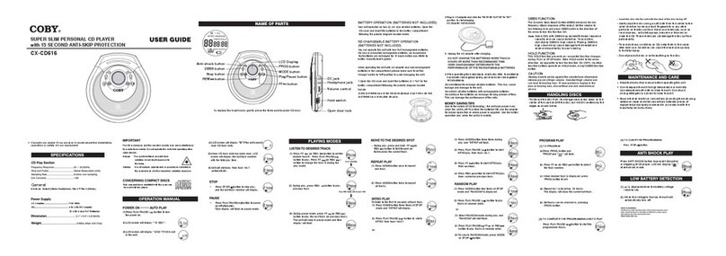 Coby CX-CD616 User manual