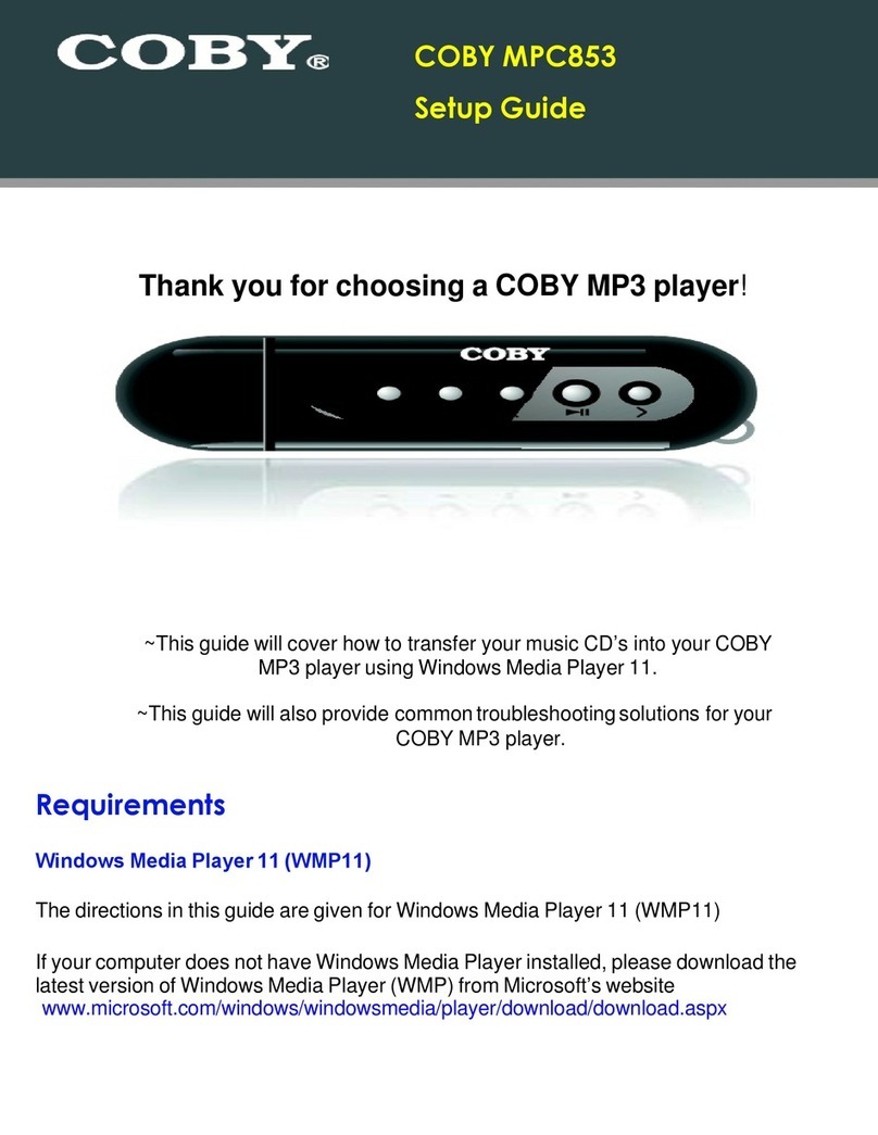 Coby MPC853 - 512 MB Digital Player User manual