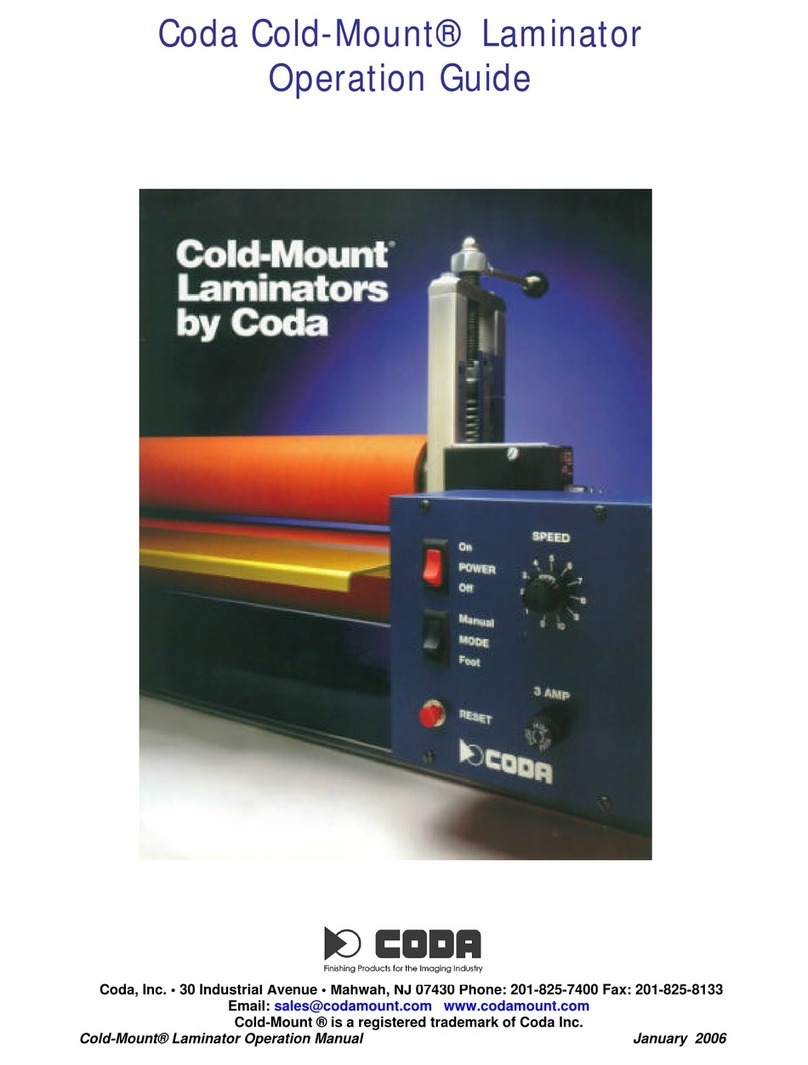 Coda Laminator Cold-Mount Laminator Operation guide