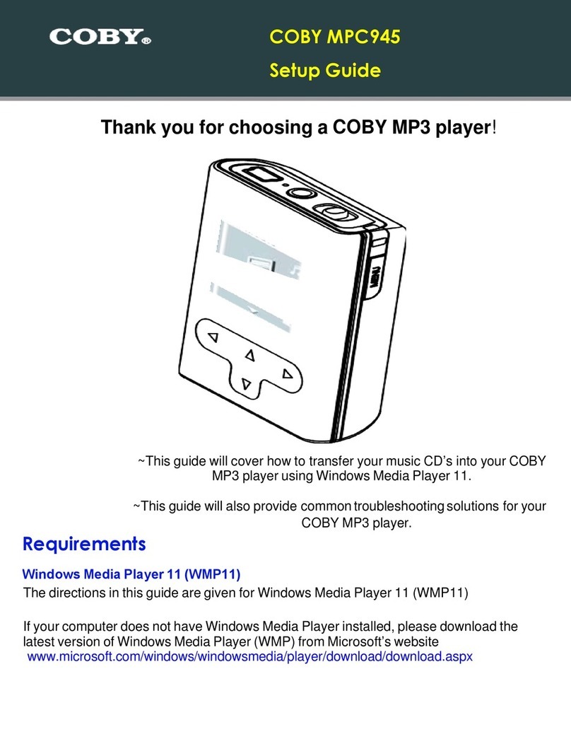 Coby MP-C945 Setup guide