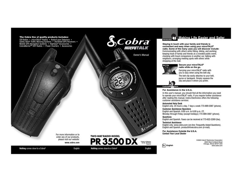 Cobra microTALK PR 3500 PR 3500-2 DX VP PR 3500-2 DX... User manual