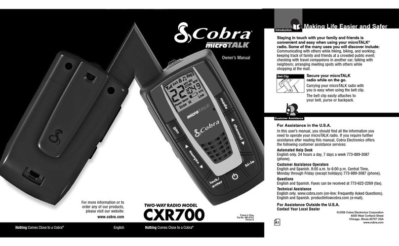 Cobra microTALK CXR700 owner's manual