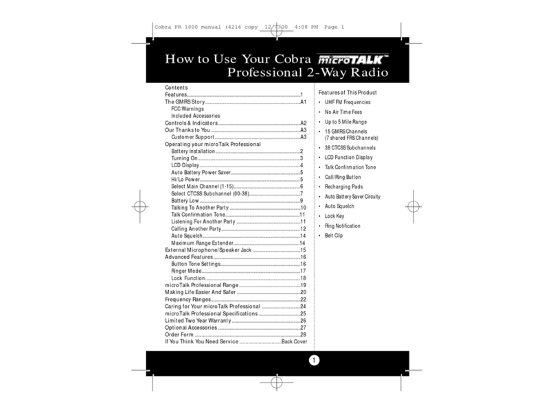 Cobra 2-Way Radio User manual