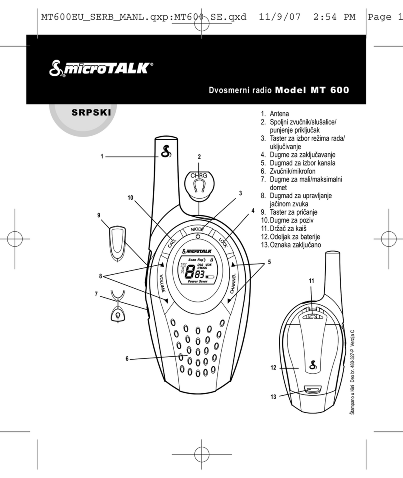 Cobra microTALK MT 600 User manual