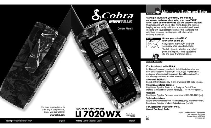 Cobra microTalk LI 7020 WX owner's manual