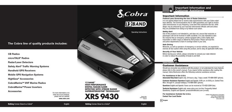 Cobra XRS 9430 operating instructions