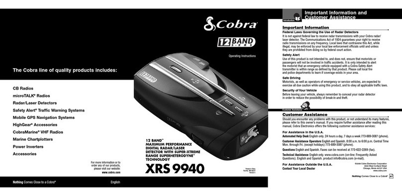 Cobra XRS 9940 operating instructions