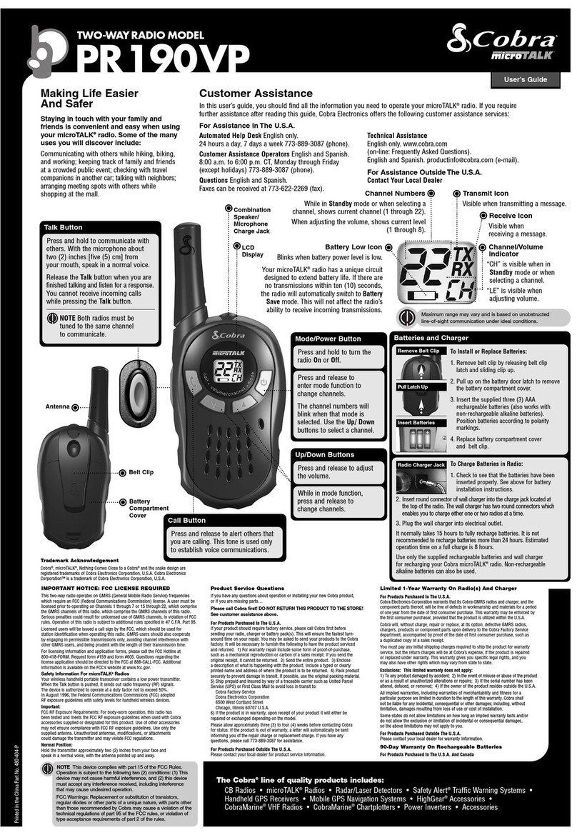 Cobra PLRD143IF User manual