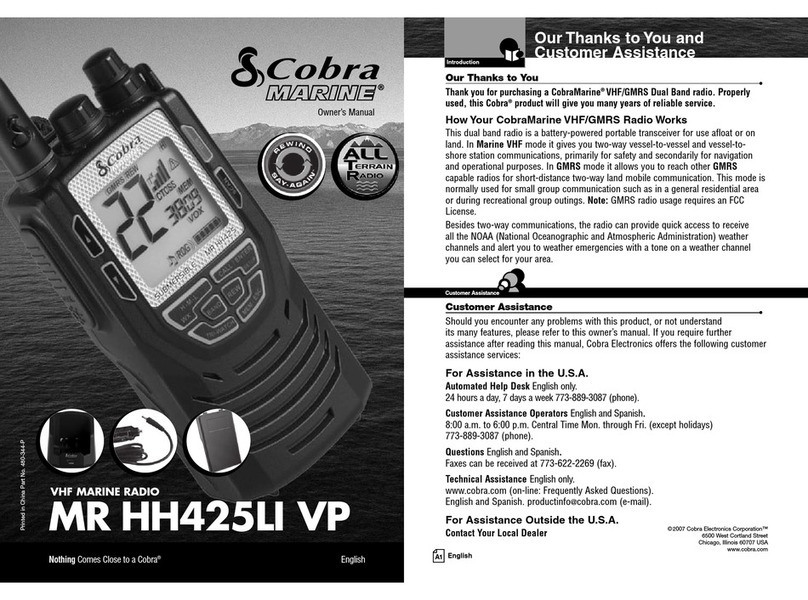 Cobra Marine MR HH425LI VP owner's manual