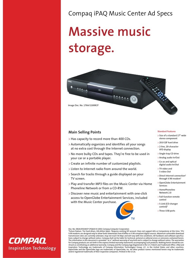 Compaq Home Theater Server user manual