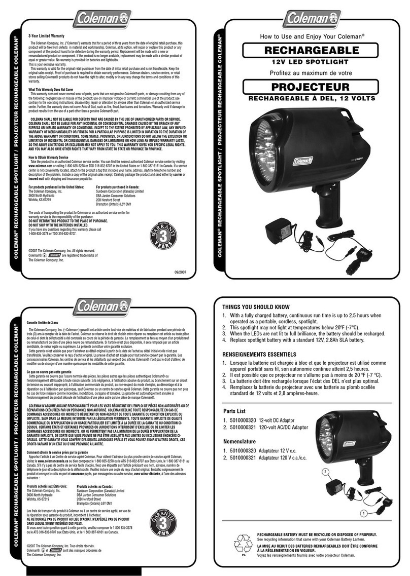 Coleman 4351-700 Instructions for use
