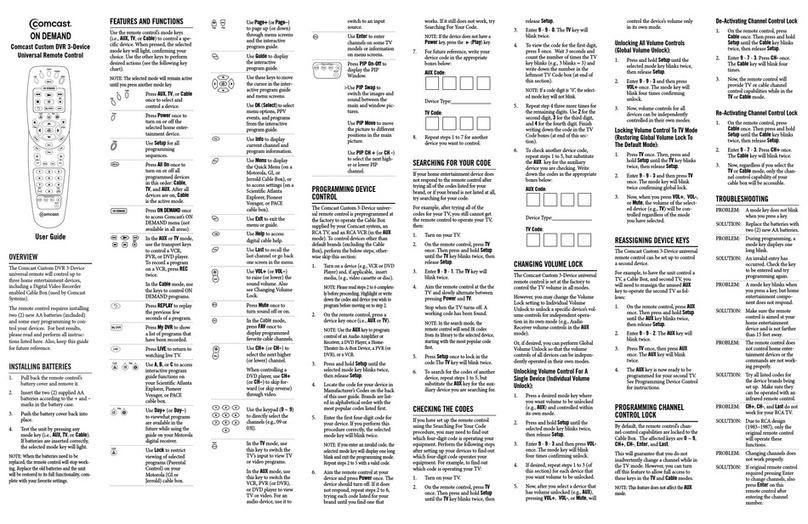Comcast ON DEMAND M1067/8A user guide