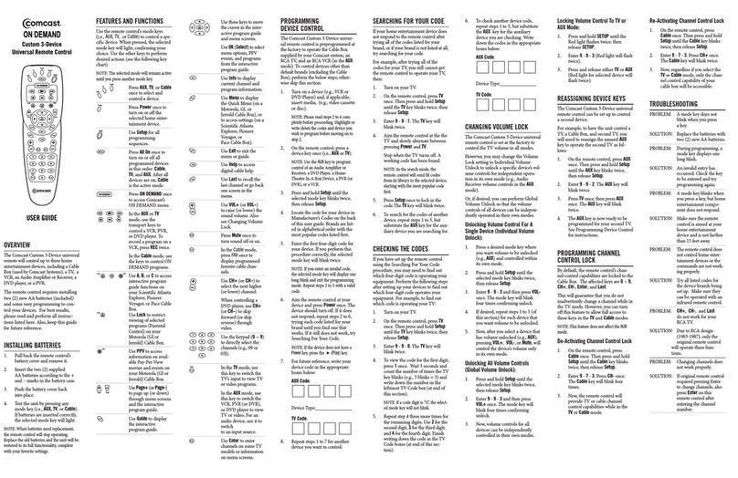 Comcast ON DEMAND M1057 User manual