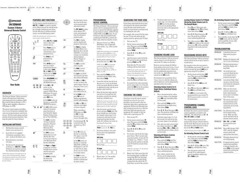 Comcast ON DEMAND M1057A User manual