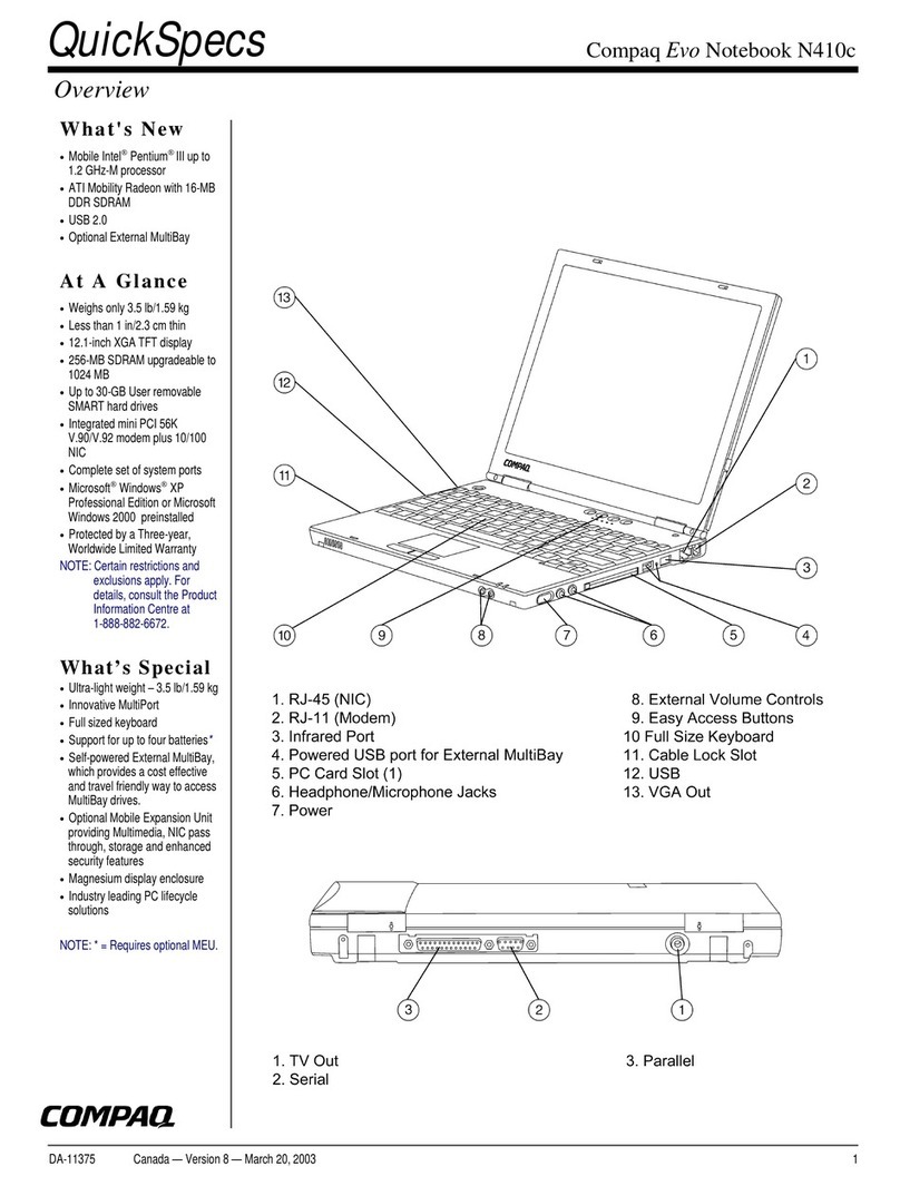 Compaq EVO NOTEBOOK N410C User instructions Compaq EVO NOTEBOOK N410C User instructions