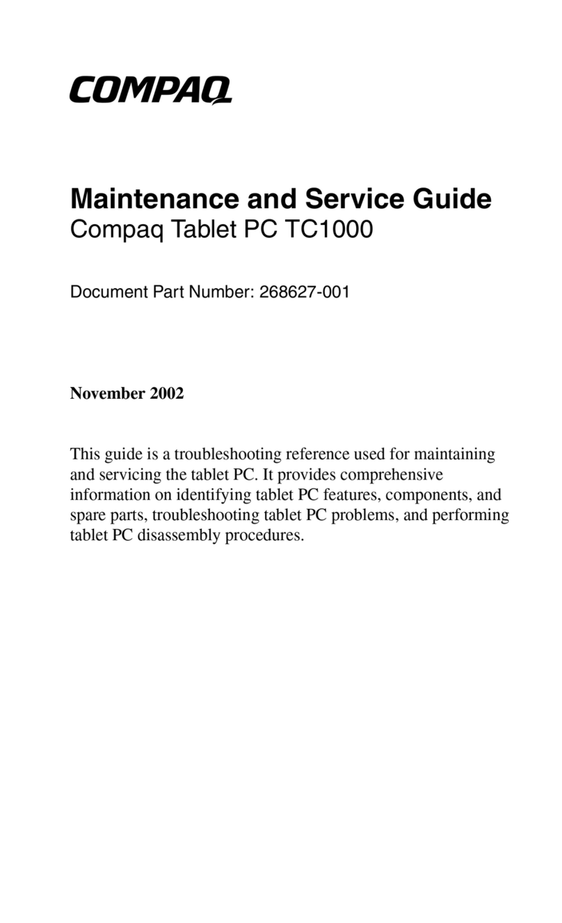 Compaq TC1000 - Tablet PC - Crusoe TM5800 1 GHz Maintenance and service guide