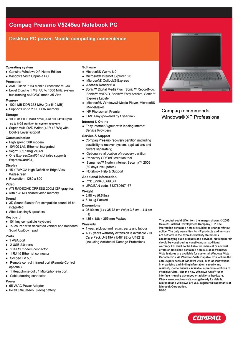 Compaq Presario V5245eu User manual