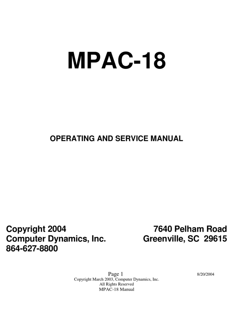 Computer Dynamics MPAC-18 Operating and service manual