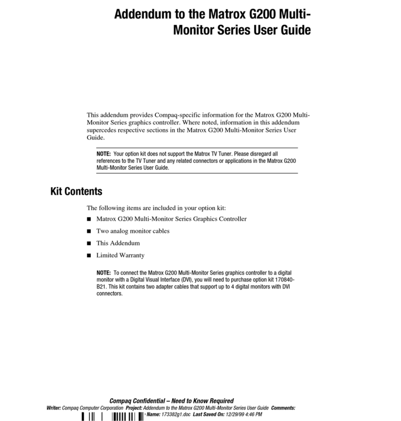 Compaq Matrox G200 User guide addendum