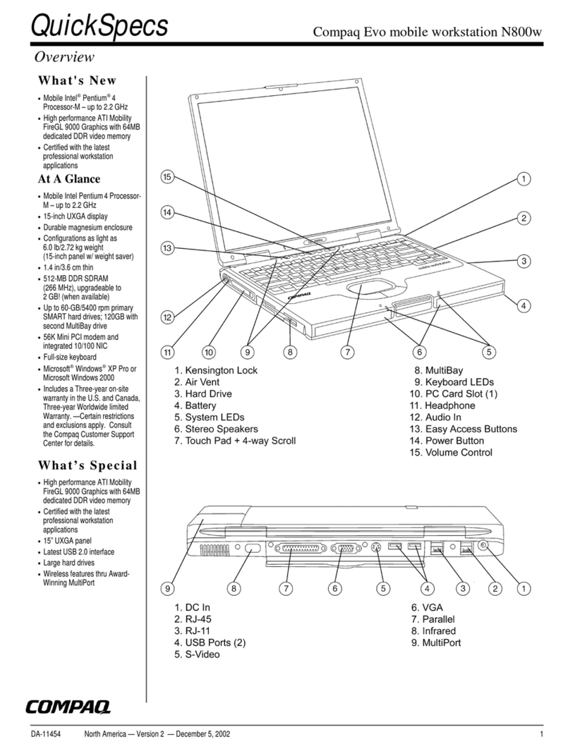 Compaq Evo N800w User manual