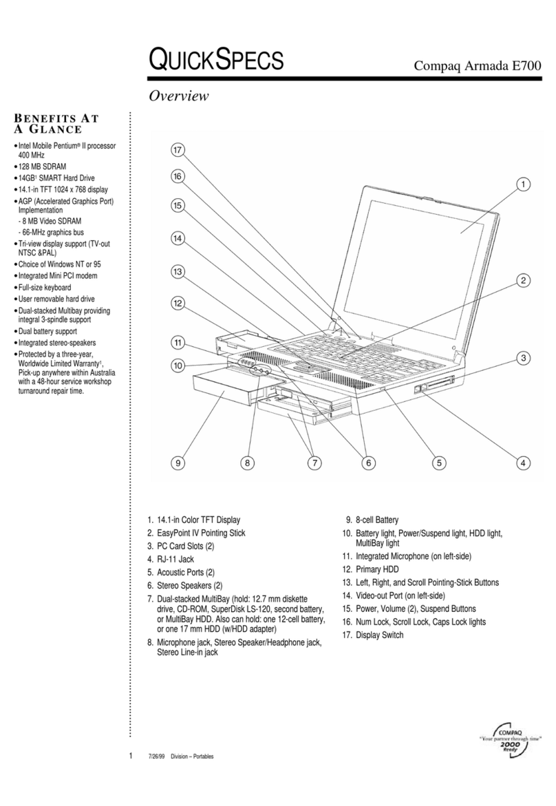 Compaq Armada E700 Series User instructions Compaq Armada E700 Series User instructions
