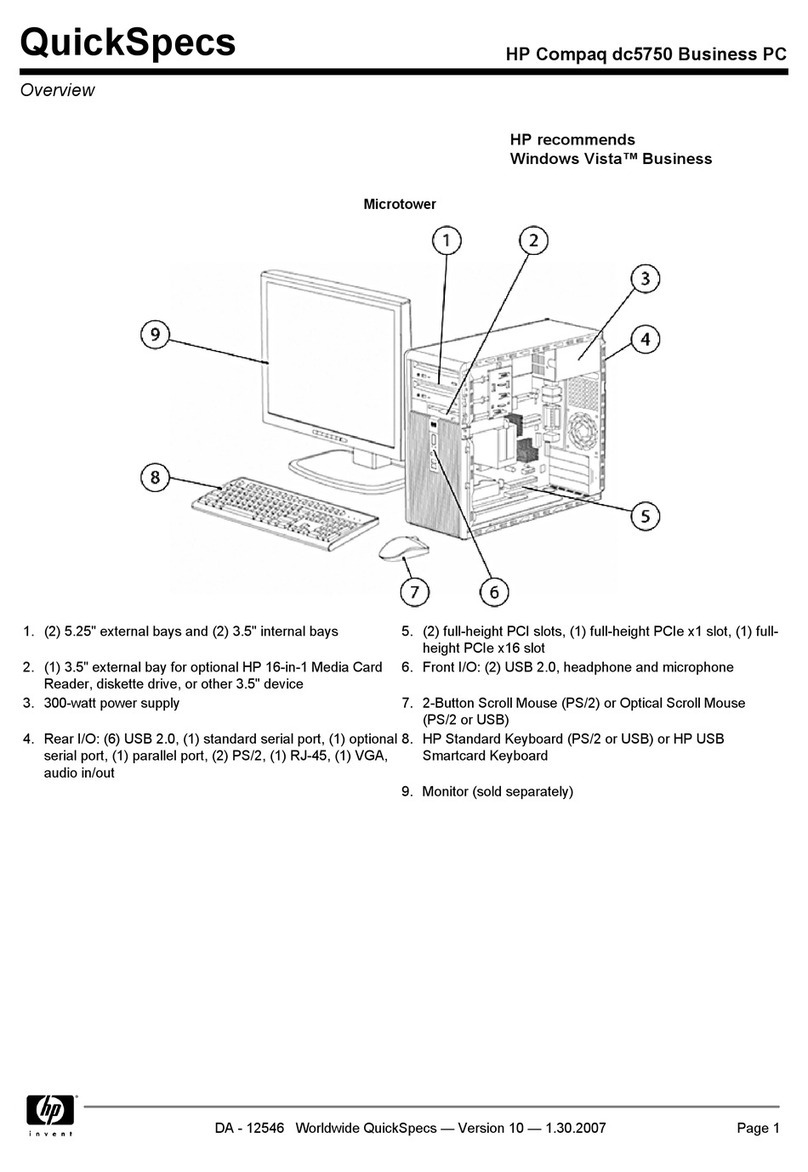 Compaq dc5750 - Microtower PC Quickspecs