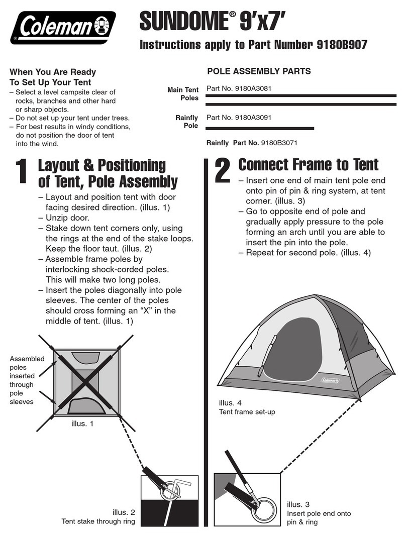 Coleman Sundome 9180B907 User manual