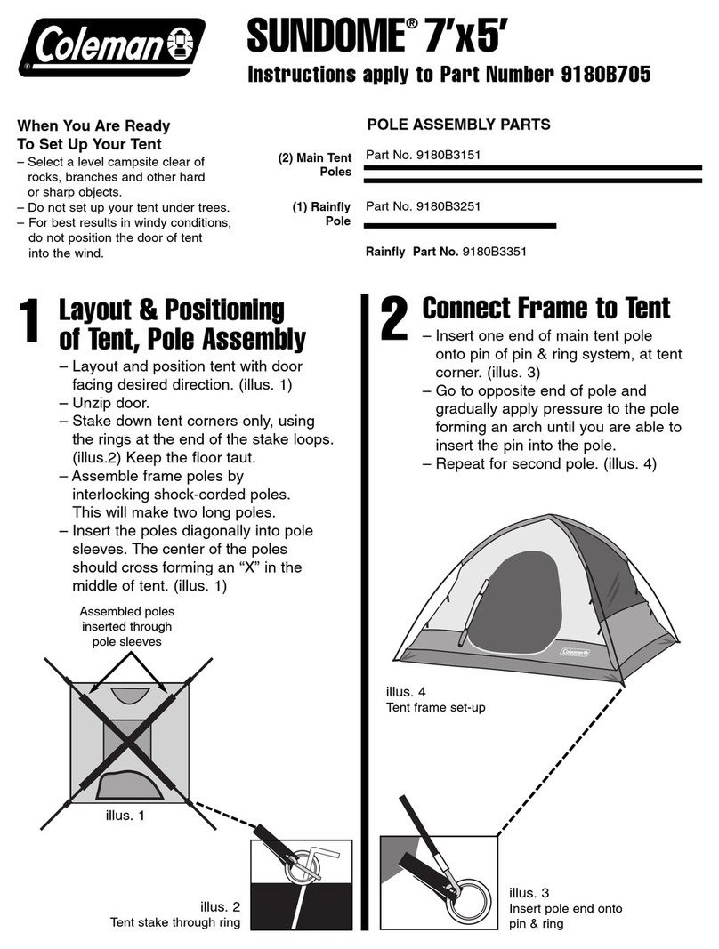 Coleman Sundome 9180B705 User manual