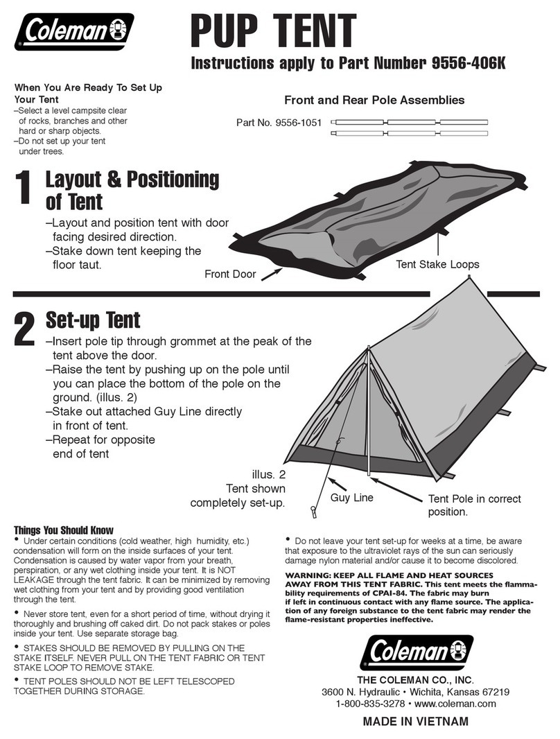 Coleman PUP Tent 9556-406K installation instructions
