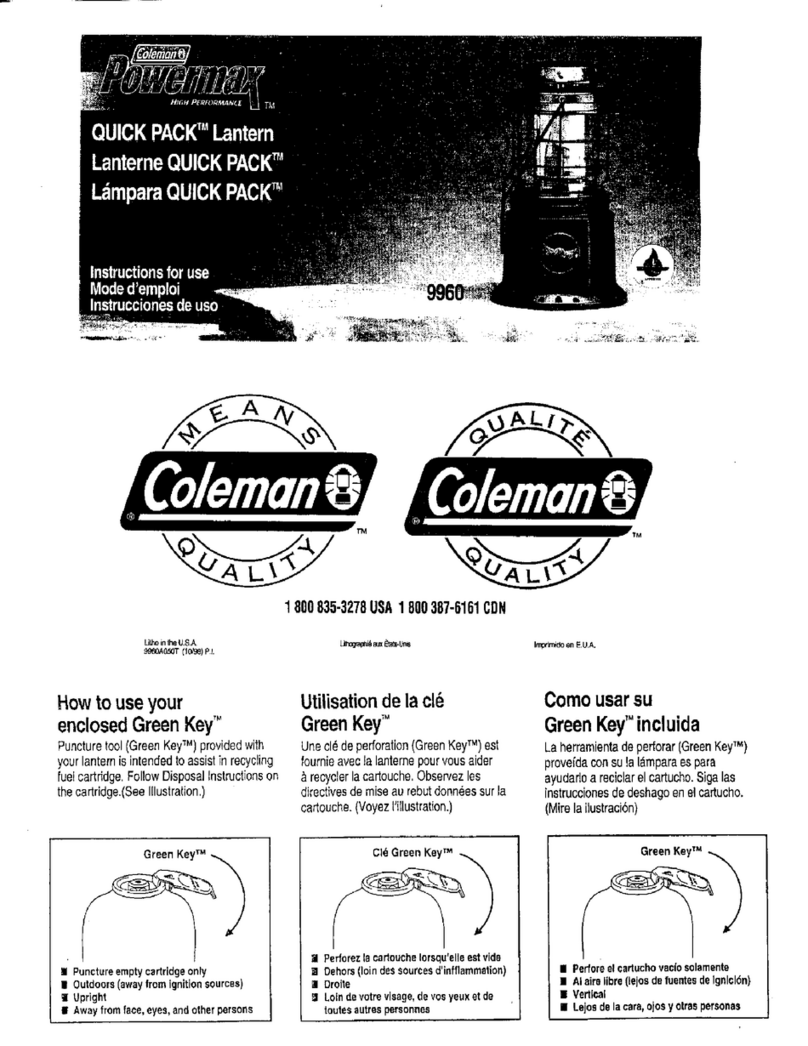 Coleman Powermax Quick Pack 9960 User manual