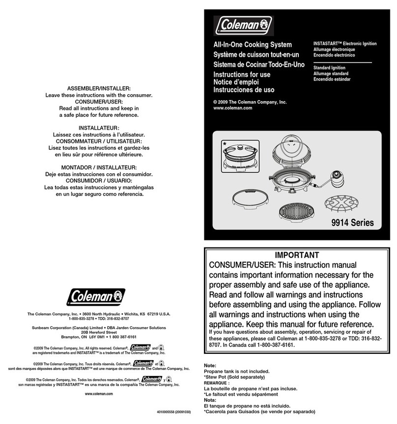Coleman 9914 Series Instructions for use