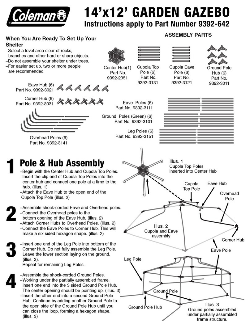 Coleman Garden Gazebo 14'x12' installation instructions Coleman Garden Gazebo 14'x12' installation instructions