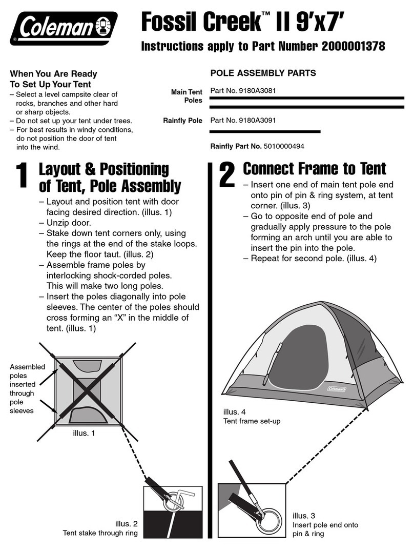 Coleman Fossil Creek 9'x7' installation instructions