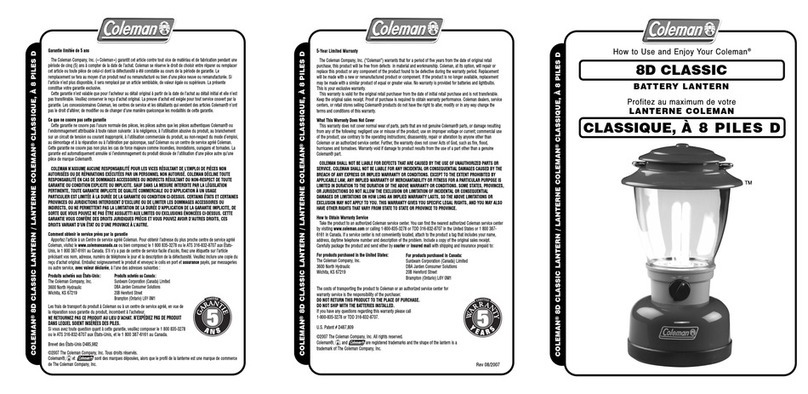 Coleman Classic 8D user manual