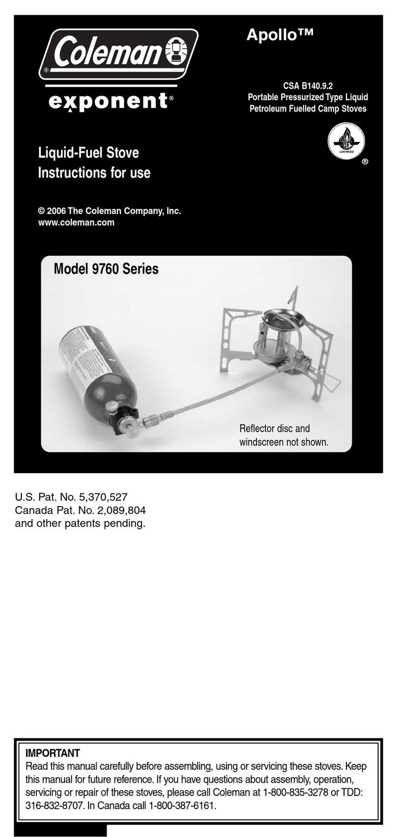 Coleman Exponent Apollo 9760 Series User manual