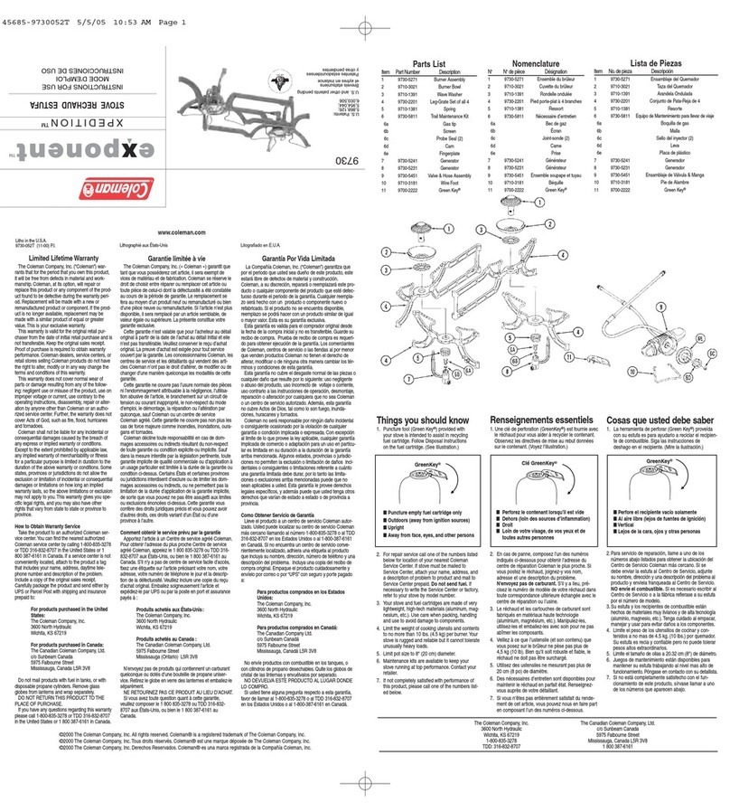 Coleman Exponent Xpedition 9730 User manual