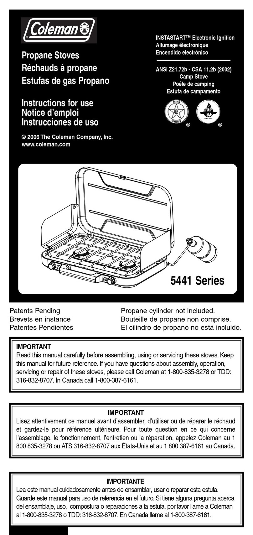 Coleman 5441 Series User manual
