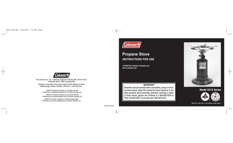 Coleman 5412 Series Instructions for use Coleman 5412 Series Instructions for use