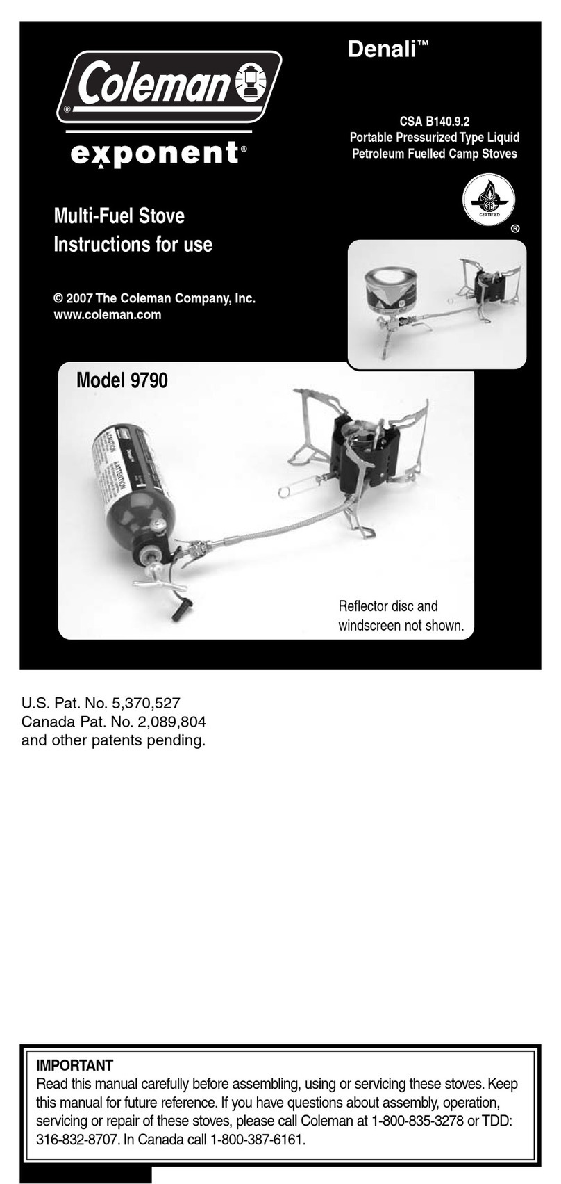 Coleman Denali 9790 User manual