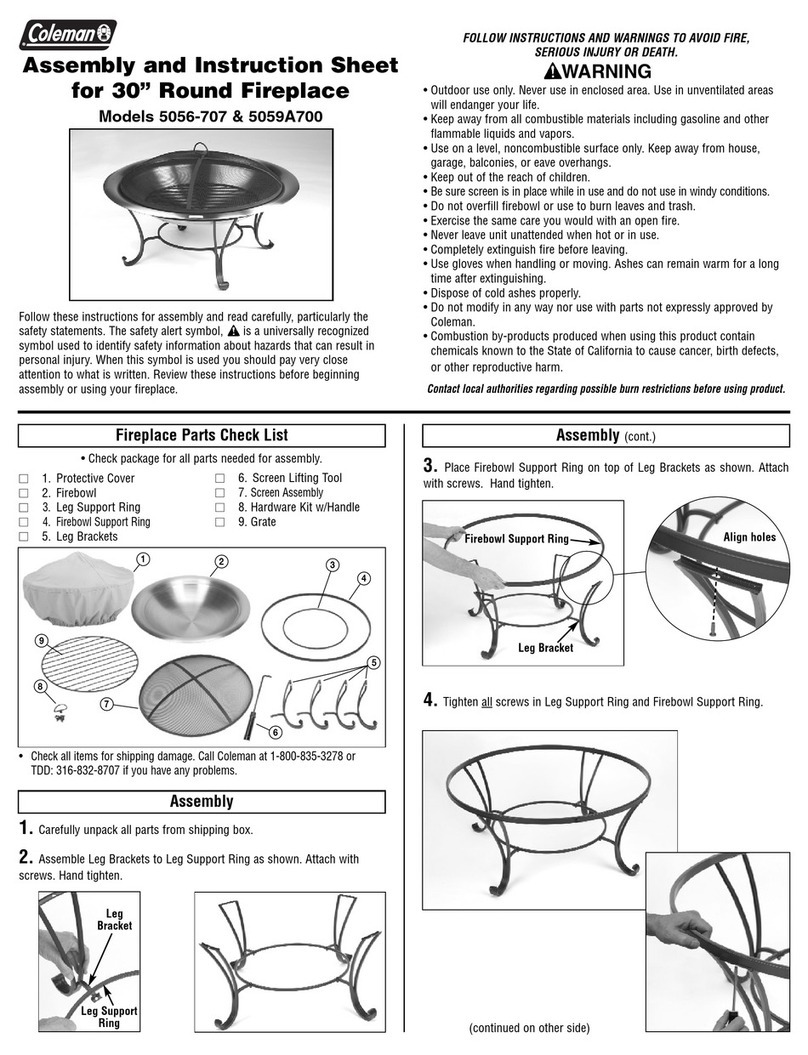 Coleman 5056-707 Assembly and instruction sheet Coleman 5056-707 Assembly and instruction sheet